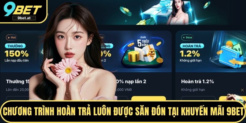 Chương trình hoàn trả luôn được săn đón tại Khuyến mãi 9BET